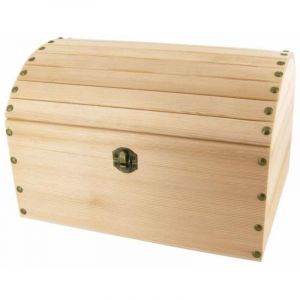 Coffre Malle CTOP - Forme pirate - 533729 cm - Bois massif - Accessoire de rangement