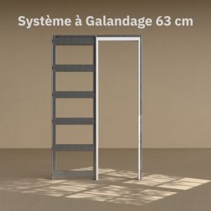 Syst&egrave;me &agrave; galandage avec Finition - Pour porte 63 cm