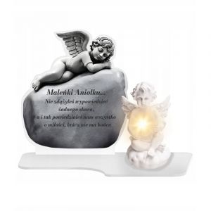 Bougie LED blanche premium XL Ange &Eacute;ternel Ange pour monument, cimeti&egrave;re et tombe