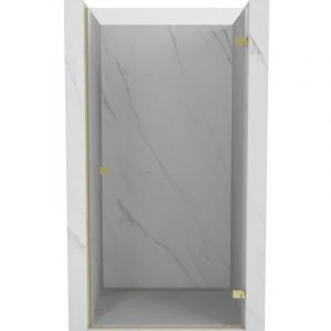 Mexen - Lunar-B porte de douche pivotante droite 85 cm, transparentes, dor&eacute;es - 832-085-000-50-00-P