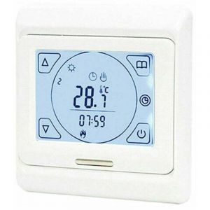 Thermostat programmable 16A pour chauffage au sol &eacute;lectrique avec sonde, thermostat d'ambiance num&eacute;rique pour chauffage au sol, &eacute;cran tactile LCD.
