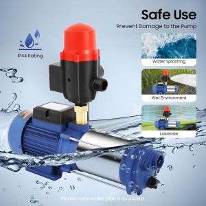 Pompe centrifuge 2500W 3.5HP 2850 rpm, pompe de jardin domestique pour aqueduc avec pressostat