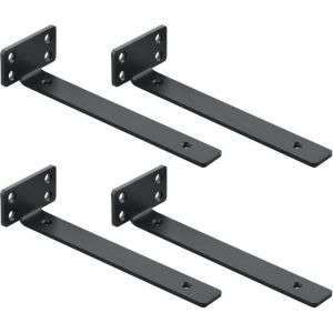 4 Pi&egrave;ces Supports d' &Eacute;tag&egrave;re Flottants Mural, Large &Eacute;ventail d'Applications, Equerre Etagere Murale Facile &agrave; installer/Pratique, 20 x 4 x 6.5 CM, Noir