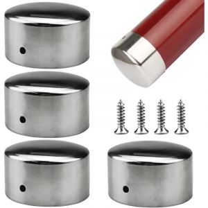 4 Pcs Embout De Main Courante, Couvercle D'Extr&eacute;Mit&eacute; De L'Accoudoir Super Mince De 0,4 Mm,Embouts Ronds pour Rampe D'Escalier, avec 4 Vis en Acier