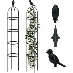 Tuteur Ob&eacute;lisque Jardin 175 cm pour Plantes Grimpantes, Support M&eacute;tallique Round pour Rosiers Cl&eacute;matites Jasmin, Tuteur Anti-Rouille Int&eacute;rieur