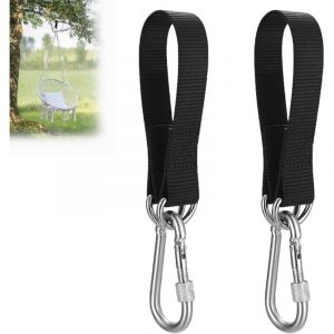Lot de 2 sangles en nylon indéchirable pour hamac, balançoire, fauteuil suspendu, balançoire intérieure, 30 cm, suspension de balançoire avec anneaux