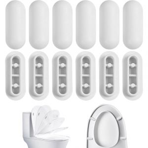 Sollbry - 12 Pièces Tampon Universel pour Siège Toilette, Tampon Abattant wc, Patins pour Abattant wc, Pare-Chocs de Siège de Toilette pour Maison