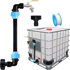 Robinet Cuve 1000L, Raccord Cuve 1000 litres, Robinet IBC Col de Cygne de Cuve, Adaptateur de Réservoir IBC Adaptateur Cuve S60x6, Filetage Grossier