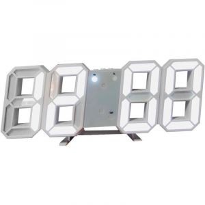 Horloge Murale Num&eacute;rique &agrave; LED 3D, Horloge Digitale R&eacute;veils LED Horloge Lumineuse Dimmable Horloge de Bureau R&eacute;veil Horloge de Decoration pour