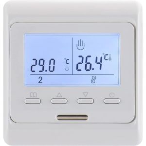 Thermostat de pièce programmable sur 7 Jours, Affichage numérique AC230 V Max3 A, Fonctionne pour Chauffage au Sol radieux WG806 Blanc