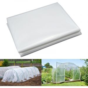 Bache pour Serre ,Bache Plastique Transparente, Bache Serre Tunnel 3m x 5m, Film Polyéthylène de Extra-épais Clair Jardin Grandir Couverture De