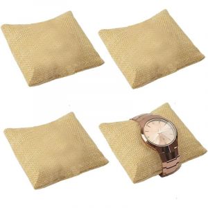 4Pcs 7 8 cm Coussin pour Montre Coussin de Pr&eacute;sentoir &agrave; Bijoux en Toile de Chanvre pour Bracelet Coussin Petit pour Bijoux Bracelet Montre Support de