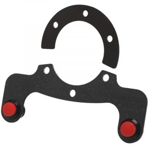 Bouton de klaxon de volant , Kits de boutons de klaxon externe en Fiber de carbone pour volant MOMO/OMP/Nardi/Sparco 6 boulons(Dual Button)