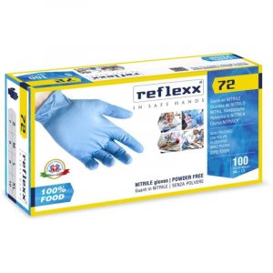 Gants en nitrile Reflexx R72 sans poudre 100 % sans latex 3,5 g Cat. 3 100 pièces m