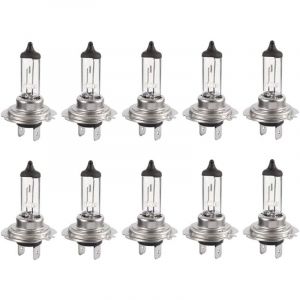 10pcs H7 12V 55W ampoules super lumineuses ampoule halogène xénon longue durée de vie pour feu de croisement feux de route Bluedeer