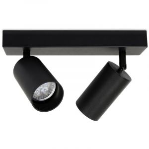 Spot de plafond pivotante tournante GU10 métal lustre plafond Plafonnier led noir Lampe à 2 flammes - le noir - Tolletour