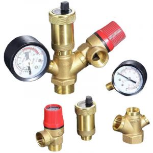 Groupe de s&eacute;curit&eacute; chaudi&egrave;re DN25 (1') &ndash; Soupapes de s&eacute;curit&eacute; 3 bar &ndash; Purgeur automatique rapide &ndash; Manom&egrave;tre int&eacute;gr&eacute;