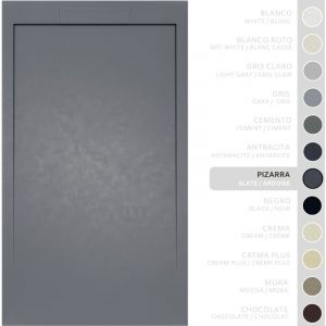 Soulbath - Receveur de Douche Ultra-Plat Antid&eacute;rapant &ndash; R&eacute;sine Gel Coat - Texture Lisse/Pierre &ndash; ardoise - 120X70 - Grille int&eacute;gr&eacute; m&ecirc;me couleur