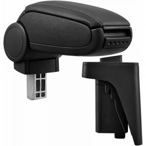 Pro.tec - Accoudoir central pour Audi A3 S3 8P - avec compartiment - rembourré - cuir-synthétique - noir avec des coutures noirs