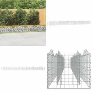 Lit sur&eacute;lev&eacute; &agrave; gabions arqu&eacute; 600x50x50 cm Fer galvanis&eacute; - Jardiniere En Gabion - Bordure Jardin - Bac Acier - Pot Fleuri Ext&eacute;rieur - D&eacute;coration