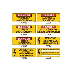 Signaletique.biz France - Panneau et Pictogramme de Signalisation danger &eacute;lectrique - C0897 - 210 x 75 mm