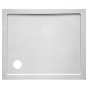 GO par Van Marcke bac de douche en composite plastique 100x90x3.5cm rectangulaire évacuation D90mm sans pieds blanc