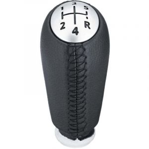 Pommeaux de leviers de vitesse manuel 5 vitesses pour Renault Clio III 2005-09, Megane 2 Laguna 2 2003-09, Clio 4 2012-19 Noir Cuir, avec Adaptateur