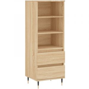 Buffet bahut commode armoire meuble de rangement organisateur cuisine salle de s&eacute;jour salon haut sonoma 40 x 36 x 110 cm bois d'ing&eacute;nierie marron