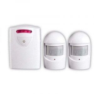 Syst&egrave;mes S&eacute;curit&eacute; Alarme, 1 R&eacute;cepteur et 2 D&eacute;tecteurs de Mouvement pir R&eacute;sistant Intemp&eacute;ries pour Cour / Garage / Grange,Kit Sir&egrave;ne sans Fil pour