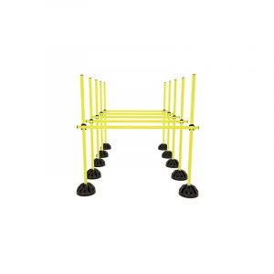 Naizy - Kit de barres de saut Agility - Kit d'obstacles pour le football et les enfants - Barres de slalom avec barres - Jaune
