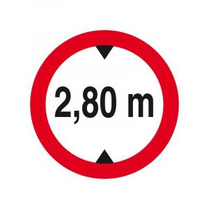 Panneau rigide INTERDIT AUX VEHICULES DE PLUS DE 2.80M DE HAUT D.300mm TALIAPLAST - 622277