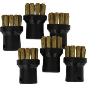 Vhbw - 6x brosse arrondie compatible avec Kärcher sc 4 EasyFix Iron, sc 4 EasyFix Premium, sc 4 EasyFix nettoyeur vapeur - Brosse à vapeur