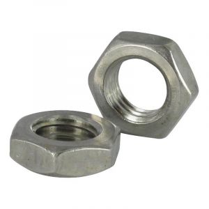 Ecrou hexagonal bas hm/contre Ecrou Pas à gauche M8 Pas fin Pas de 100 Inox A2-unitaire
