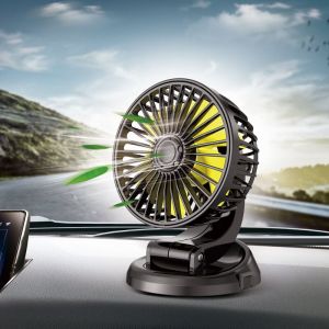 Aougo - Ventilateur de Batterie à Pile, 12V Allume-Cigare Mini Ventilateur Pince Ventilateur de Refroidissement de Voiture pour Tableau de Bord