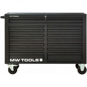 Mw Tools - Servante d'atelier 15 tiroirs noire xxl 1415 mm robuste en acier soudé verrouillable roues ø125 mm GW115B