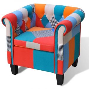 Fauteuil avec design de patchwork Tissu