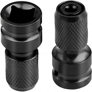 ZVD - Embout pour clé à chocs, adaptateur carré 1/2 vers douille hexagonale 1/4, pour clés à cliquet à chocs et douilles porte-embouts de tournevis –