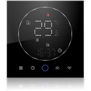 Eosnow Thermostat intelligent sans fil pour la maison, chaudi&egrave;re murale Programmable pr&eacute;cise, AC95-240V carr&eacute; noir