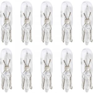 10 PCS 12V T5 W1.2W LED Incandescent, Lumi&egrave;re Blanche pour Tableau de Bord Voiture, Indicateur Compteur Int&eacute;rieur Auto, &Eacute;clairage Incandescent