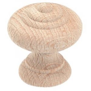 Bouton Rustique pour porte de meuble diam&egrave;tre 29 mm hauteur 32 mm h&ecirc;tre brut CADAP 7030 1S