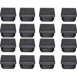 Promotion, Bouchon Plastique 40x40mm Embout Tube Carre Noir Plastique Embout Bouchons D'obturation pour Pieds de Meuble Trampoline 16PCS,AAFGVC