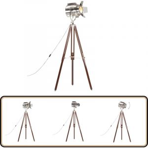 Vidaxl - Lampadaire à trépied bois de manguier massif 180 cm - Lampadaire Retro - Lampadaire Industriel - Lampadaire Design - Lampadaire Pied Tripode