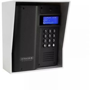 Platine de rue 600 m&egrave;tres autonome sans-fil longue distance - UltraCOM3 NOIRE + visi&egrave;re argent&eacute;e