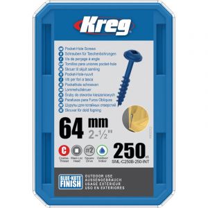 Kreg - Vis &agrave; bois SML-C250B Maxi-Loc 2 50'' 64 mm 250 pcs. bleu