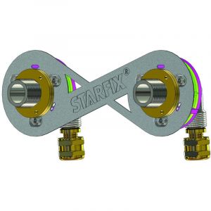 Anquier - Sortie de cloison starfix 150 per à compression ø 16 - M3/4' (20/27) coudée réglable