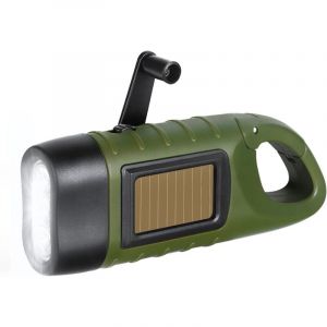 Lampe de poche d'urgence à manivelle à LED Prunus, lampe de poche solaire rechargeable, lampes de poche à dynamo avec mousqueton, mini lampe de poche