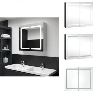 Vidaxl - Armoire de salle de bain à miroir led 80x12,2x68 cm - Meuble De Salle De Bain - Armoire De Salle De Bain - Armoire à Pharmacie - Miroir led
