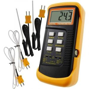 Thermomètre de type k avec capteur thermocouple 1300°C (filaire et acier inoxydable) (°c,°f et k avec 4 thermocouples)