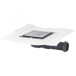 [JAMAIS UTILISÉ] Bonde à chaper Express'eau Mini extra plate D40 avec grille carrée Soda en inox brossé Wirquin 30723968, blanc