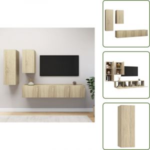 Vidaxl - Ensemble de meubles tv 4 pcs Ch&ecirc;ne sonoma Bois d'ing&eacute;nierie - Meuble Tv - Meuble Tv Suspendu - Meuble Hifi - Rangement - Salon